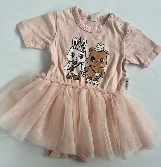 Hux baby furry friends tutu dress 3-6m