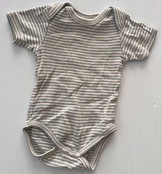 Nature baby blue stripe bodysuit 0-3M