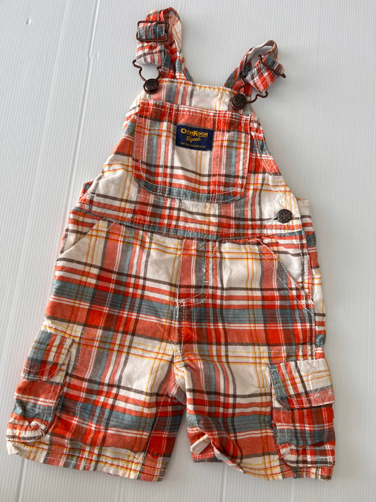 Oshkosh plaid overalls 12M