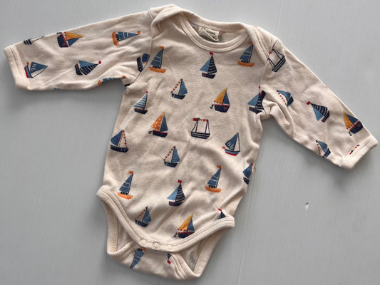 Nature baby sailboat bodysuit 0-3M