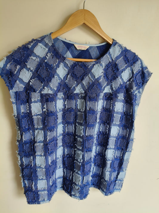 Gorman denim patchwork style top size 8